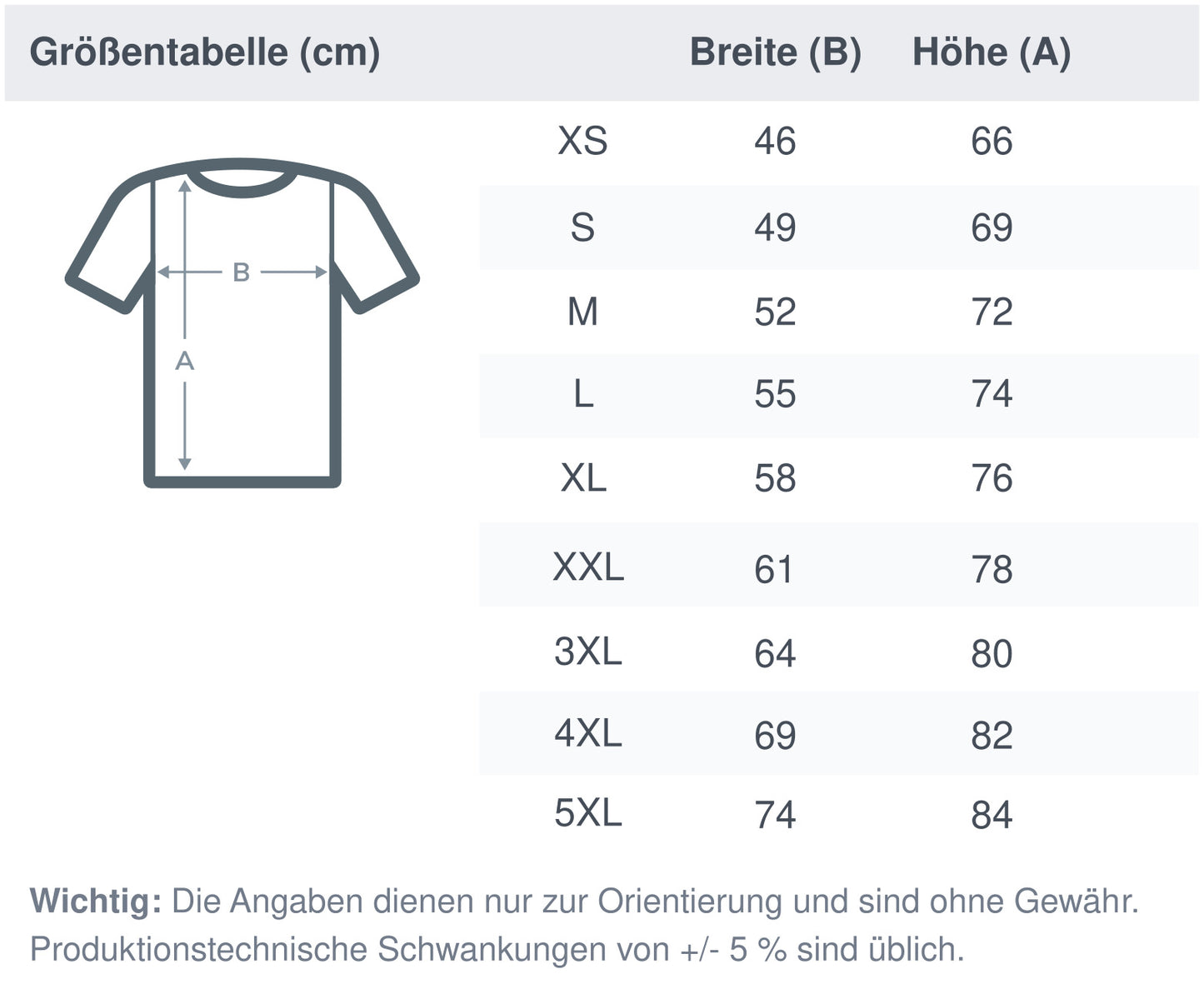 Die Größentabelle für Artbookings/Shirtigos T-Shirt mit Spruch: Psychoanalyse für alle! | Bio-Shirt für Mental Health.