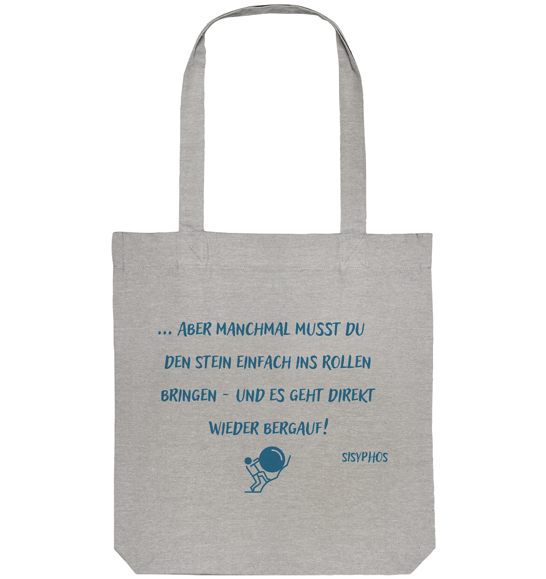 Eine Baumwolltasche Sisyphos - Tragik des Lebens - Variante Berg von Artbookings/Shirtigo mit Kunstdrucken.