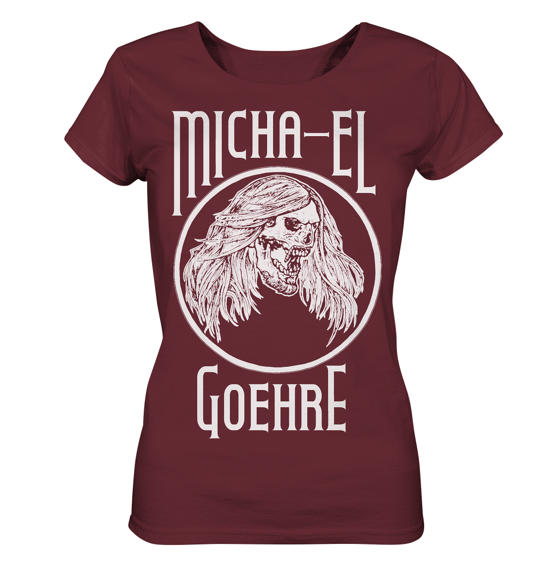 Ein Bio-T-Shirt für Damen mit Kunst von Micha-El Goehre, perfekt für Kunstliebhaber.