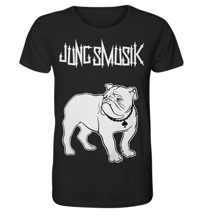 A Micha-El Goehre: Jungsmusik - T-Shirt mit Bulldogge Lemmy - Bio-Shirt mit Kunstwerken von Artbookings/Shirtigo.