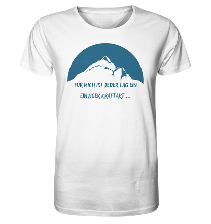 Ein weißes Artbookings-T-Shirt mit einem von Sisyphos entworfenen Bio-Kunstdruck mit der Aufschrift „Ich möchte die Berge sehen, aber du nicht“.